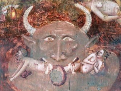 Антихрист. Фрагмент фрески в бенедиктинском монастыре Помпоза, XIV в. Фото: chitalnya.com