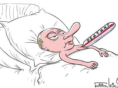 Рейтинг Путина. Карикатура Сергея Елкина, источник - https://www.facebook.com/sergey.elkin1