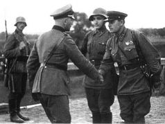 1939 г.: завершение польской кампании, рукопожатие офицеров вермахта и РККА. Источник - ru.wikipedia.org 1939 г.: завершение польской кампании, рукопожатие офицеров вермахта и РККА. Источник - ru.wikipedia.org