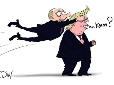 Трамп и Путин на встрече в Осаке. Карикатура С.Елкина: dw.com Трамп и Путин на встрече в Осаке. Карикатура С.Елкина: dw.com