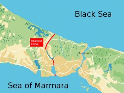 Проект судоходного канала "Стамбул". Карта: ru.wikipedia.org Проект судоходного канала "Стамбул". Карта: ru.wikipedia.org