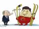 Путин и Си Цзиньпин в олимпийском феврале. Карикатура С.Елкина: dw.com