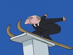 Послание Путина - 2024: "Вставай на лыжи!" Карикатура: dw.com